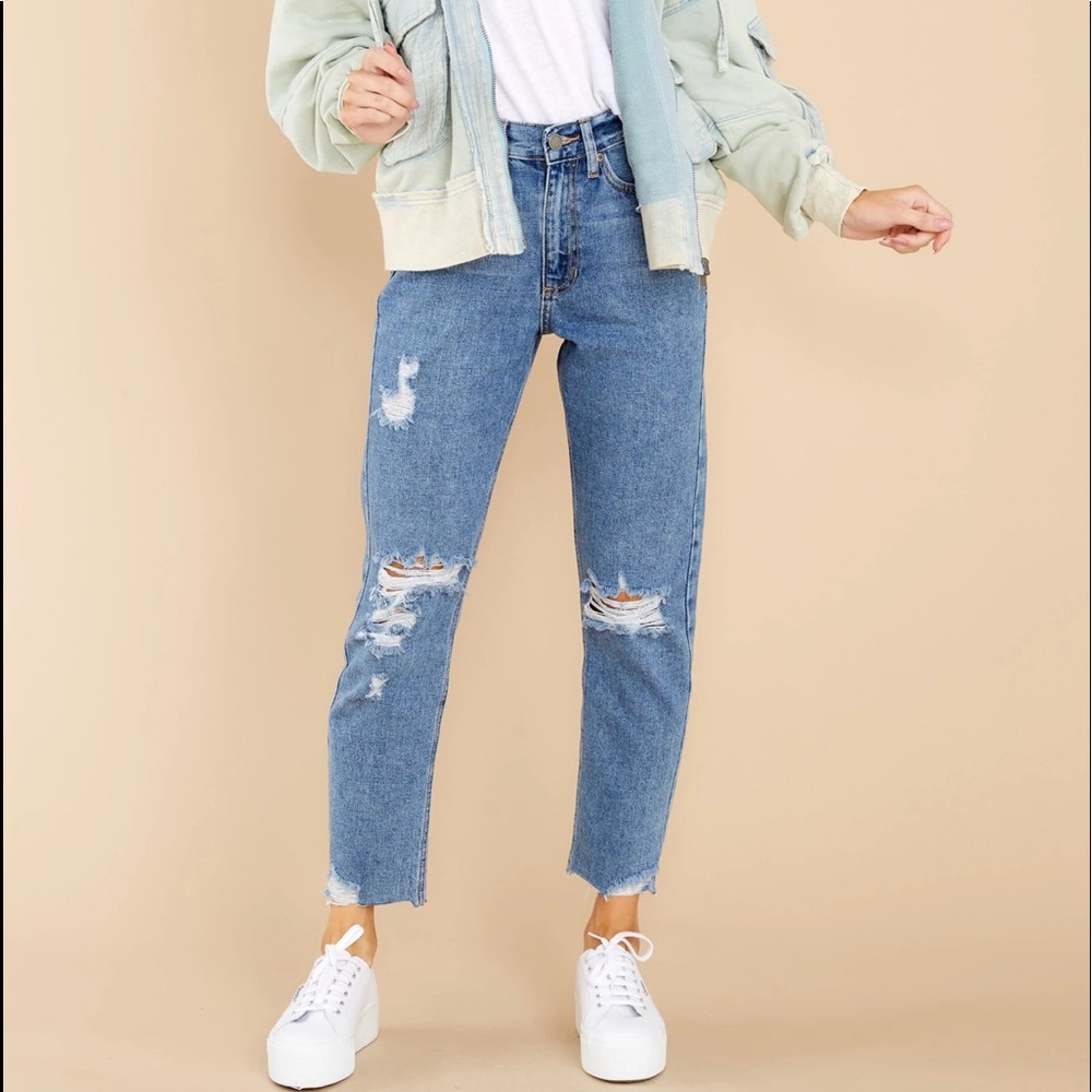 Distressed Mom Jeans